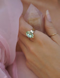 Green Stone Oval Gold Ring by Short & Suite