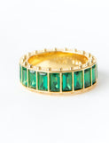 Green Stone Gold Eternity Ring by Short & Suite