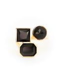 Black Stone Adjustable Ring by Short & Suite