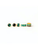 Green Stone Braided Gold Ring by Short & Suite
