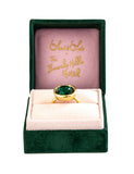 Green Stone Braided Gold Ring by Short & Suite