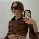 Green Stone Oval Gold Ring by Short & Suite