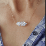 14K Rose Gold Swarovski Crystal Barrel Necklace Handmade- Super Sparkly by Alexa Martha Designs