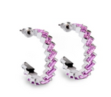 Silver Medium ZigZag Hoop Earring by Short & Suite