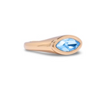 Gold Aqua Marquis Eye Ring by Short & Suite