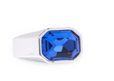 Silver Light Saphire Chunky Gem Ring by Short & Suite