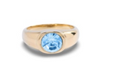 Gold Blue Small Round Stone Ring by Short & Suite