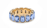 Gold Blue Chunky Bezel Ring by Short & Suite
