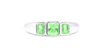 Silver Green Tristone Ring by Short & Suite