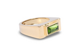 Gold Green Rectangle Stone Ring by Short & Suite