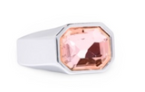 Silver Pink Chunky Gem Ring by Short & Suite