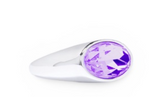 Silver Purple Bezel Oval Gold Stone Ring by Short & Suite