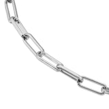 Silver Elongated Link Chain Anklet by eklexic