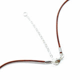 Silver Green Blue Shell Bead Charm Leather Necklace