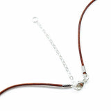 Silver Green Blue Shell Bead Charm Leather Necklace
