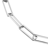 Silver Large Rectangle Link Chain Anklet by eklexic