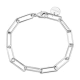 Silver Large Rectangle Link Chain Anklet by eklexic