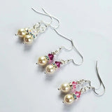 Various Color Swarovski Crystal Pearl Stack Earrings