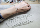 Handmade Wire Sculpted Silver Teardrop Bangle