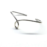 Handmade Wire Sculpted Silver Teardrop Bangle