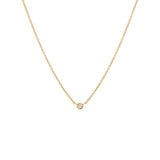 Diamond Tiny Bezel Necklace 14K by By Adina Eden