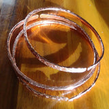 Stackable Copper Hammered Open Double Canted Angle Bangles