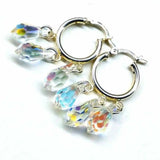 Handmade Sterling Silver Crystal Drop Hoops
