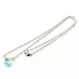 Sterling Silver Wire Wrapped Crystal Briolette Drop Necklace