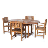5-Piece Oval Extension Table Dining Chair Set