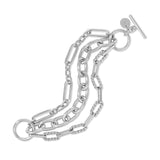 Triple Multi Chain Toggle Bracelet by eklexic