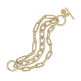 Triple Multi Chain Toggle Bracelet by eklexic