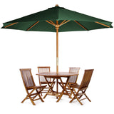6-Piece 4-ft Teak Octagon Folding Table Set with Umbrella