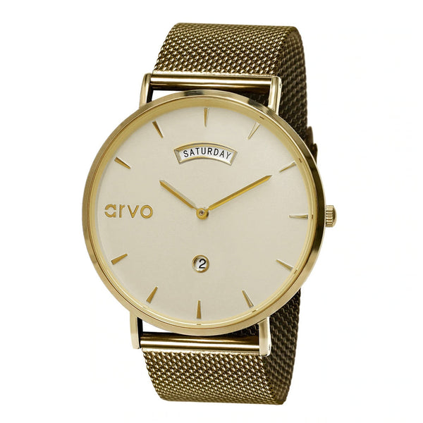 Arvo Gold Awristacrat Watch - Gold Mesh by Arvo