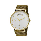 Arvo Awristacrat Watch - Gold - Gold Mesh Band by Arvo