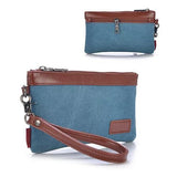 Stone Washed This & That Canvas Clutch and Wrist let 2 in 1 Purse by VistaShops