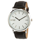Arvo White Time Sawyer Watch - Silver - Black Leather by Arvo