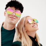 Bella - Pride Oversized Squared Aviators by TopFoxx