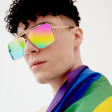 Bella - Pride Oversized Squared Aviators by TopFoxx