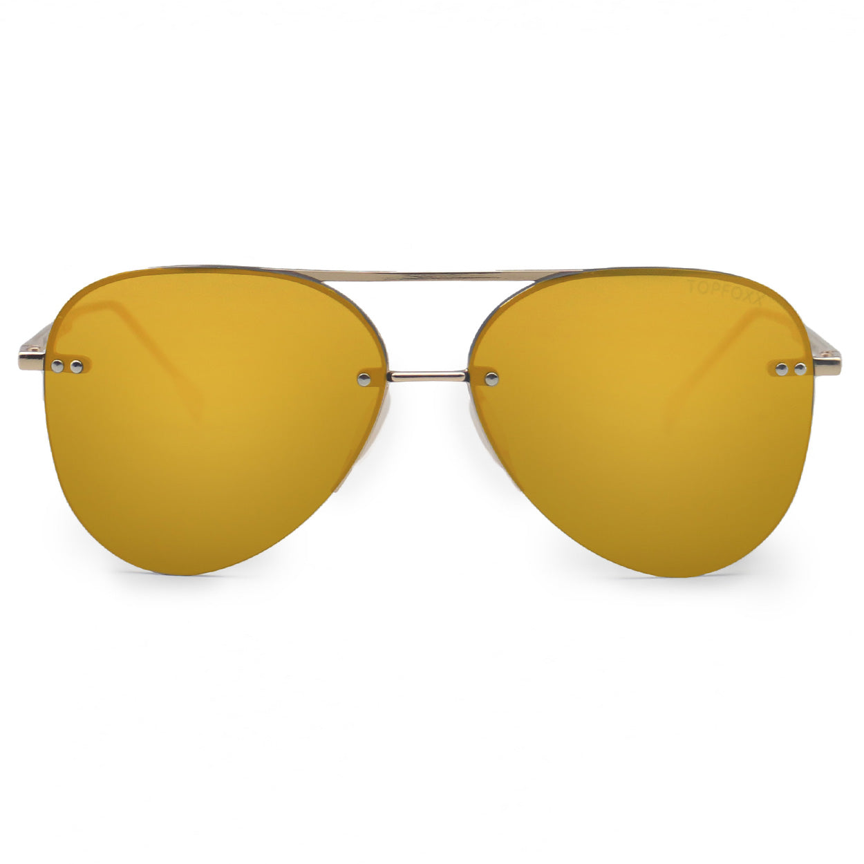 Smaller Megan 2 Mirrored Bronze - Tangle Free Aviator Sunglasses by TopFoxx