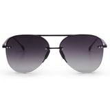 Smaller Megan 2 Faded Black - Tangle Free Aviator Sunglasses by TopFoxx