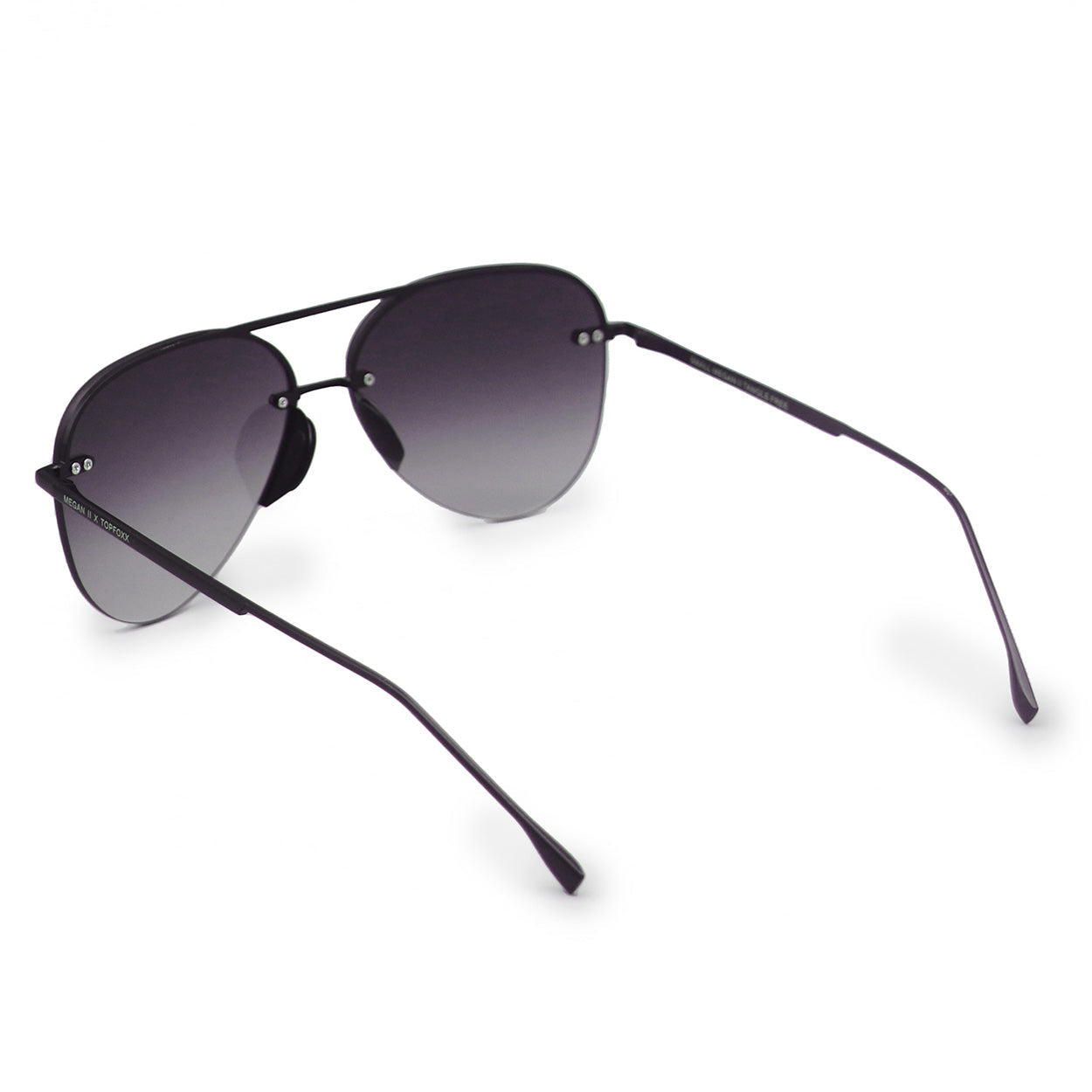 Smaller Megan 2 Faded Black - Tangle Free Aviator Sunglasses by TopFoxx