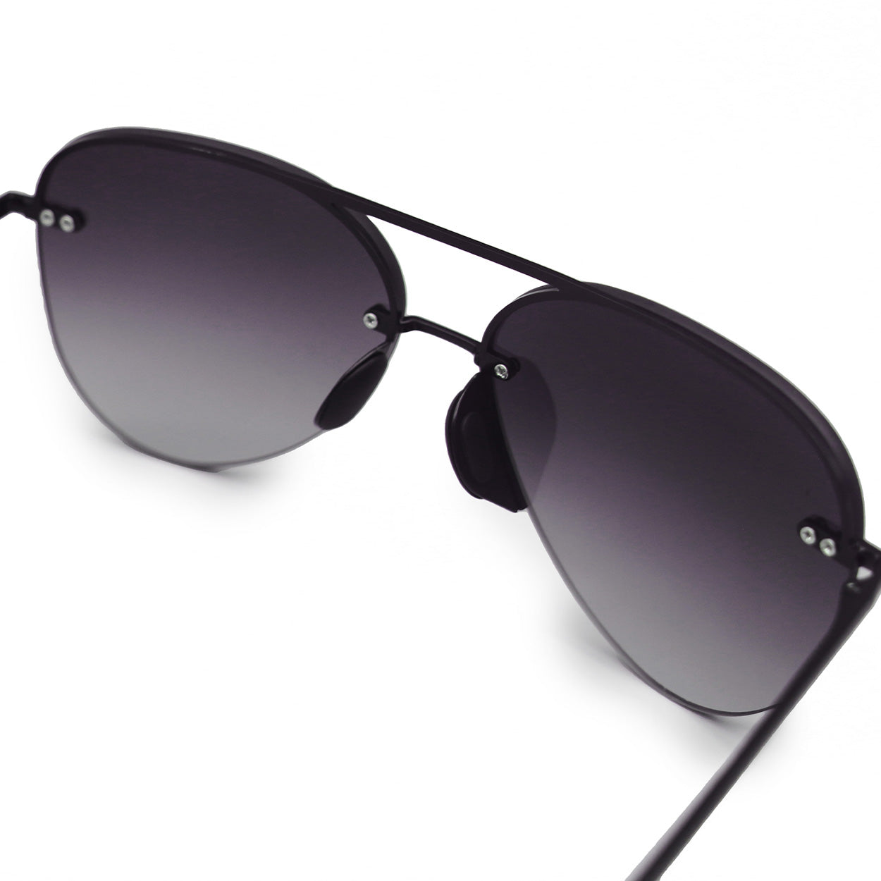 Smaller Megan 2 Faded Black - Tangle Free Aviator Sunglasses by TopFoxx