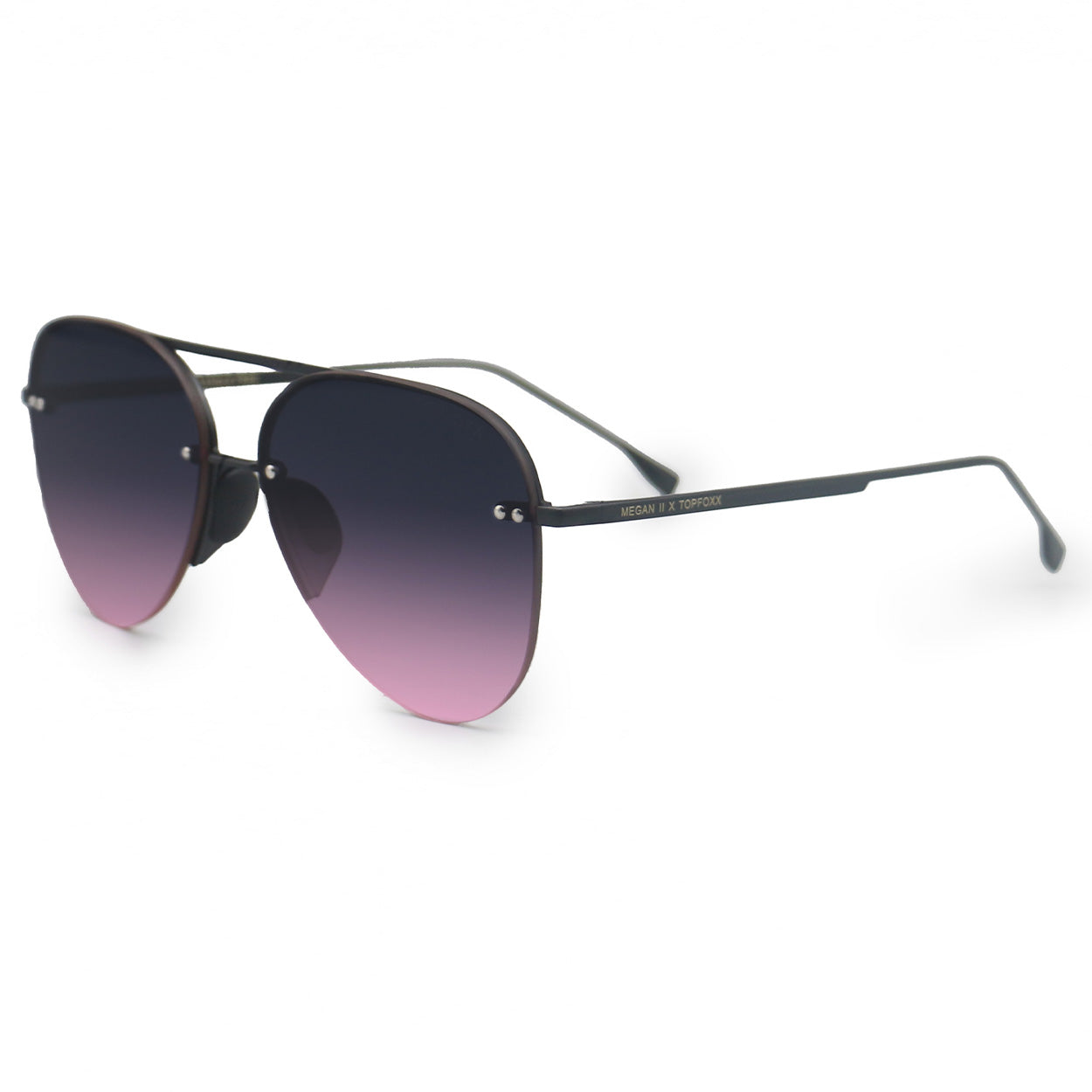 Smaller Megan 2 Faded Purple Pink - Tangle Free Aviator Sunglasses by TopFoxx