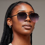 Smaller Megan 2 Faded Purple Pink - Tangle Free Aviator Sunglasses by TopFoxx