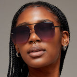 Bella Faded Purple and Pink - Tangle Free Aviator Sunglasses by TopFoxx