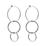 Triple Interlinking Circle Drop Earrings by eklexic