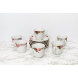 Limited Edition: Vintage Bloom Cups & Saucers Set by Tuxton Home