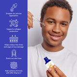 Pursonic Radiant Skin Essentials Bundle: 7-in-1 LED Light Therapy Device, Clean Facial Towels & Vitamin C Serum