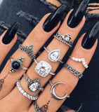Vintage Boho Women's 11 piece Rings Set by Fashion Hut Jewelry