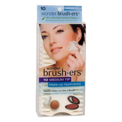 Wonder Brush-ers Make-up Applicators - 10 Medium Tip - White - 10 Medium Tip - White